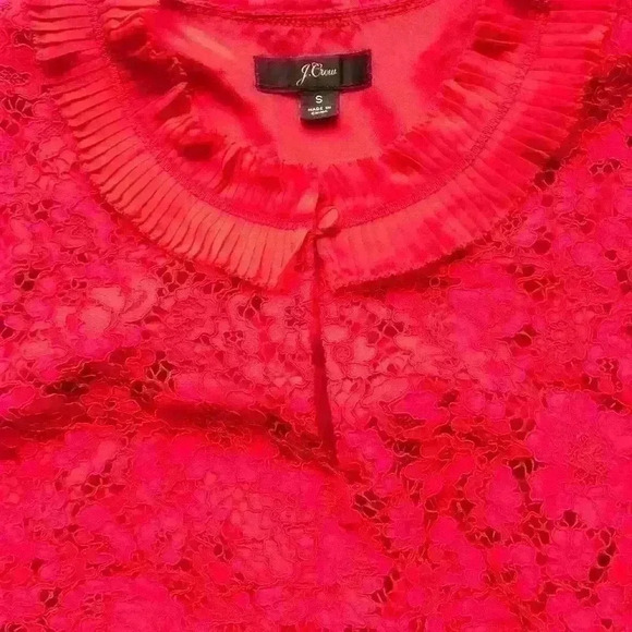 - 🍒❤️J.CREW RED LACE SHIRT❤️ 🍒 - Picture 3 of 3